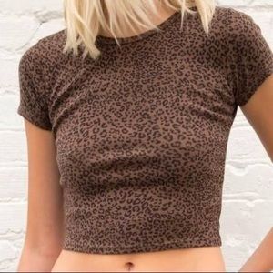 brandy melville brown leopard top